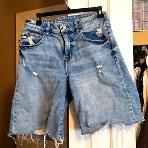 Distresses Jean Bermuda Shorts Vintage High Rise 10"